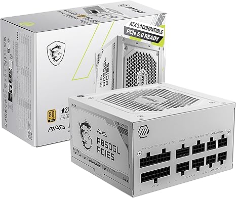 MSI Power Supply MAG 850GL PCIE 5 White MSI Power Supply MAG 850GL PCIE 5 White